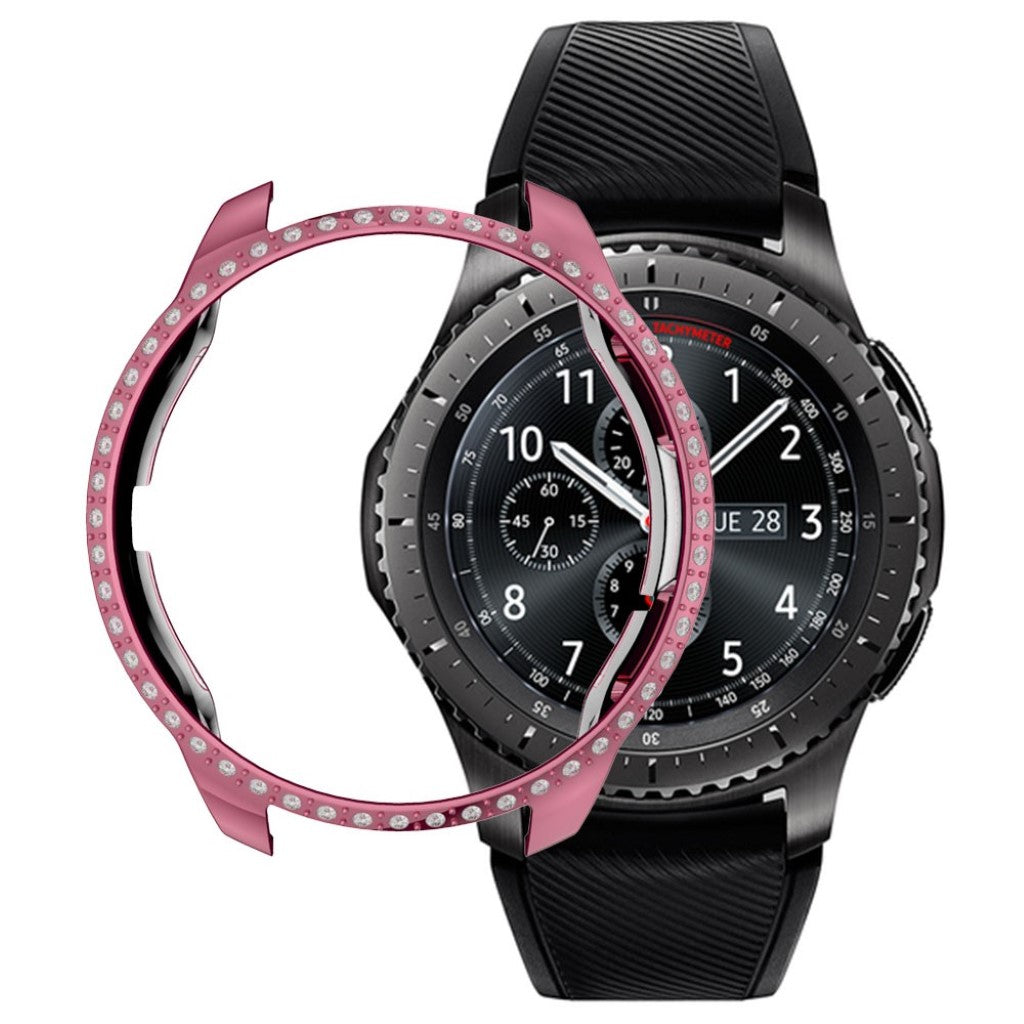 Samsung Galaxy Watch (42mm)  Rhinsten og Silikone Bumper  - Pink#serie_3