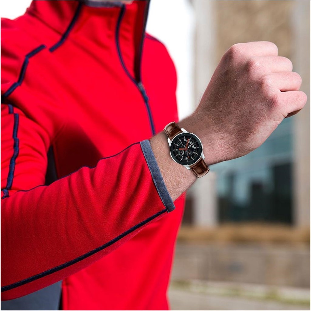 Vildt cool Samsung Galaxy Watch (46mm) Ægte læder Rem - Brun#serie_1