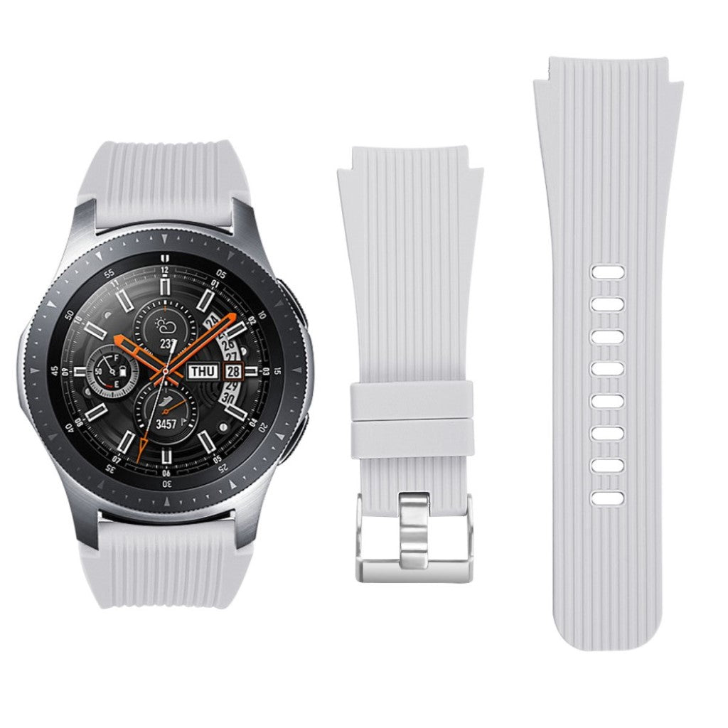 Helt vildt nydelig Samsung Galaxy Watch (46mm) Silikone Rem - Sølv#serie_6