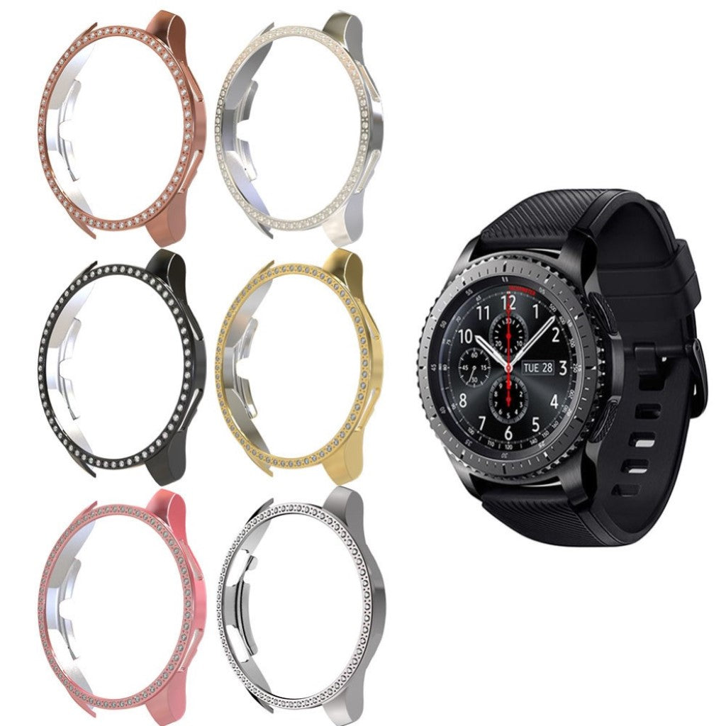 Samsung Galaxy Watch (46mm)  Rhinsten og Silikone Bumper  - Sølv#serie_2