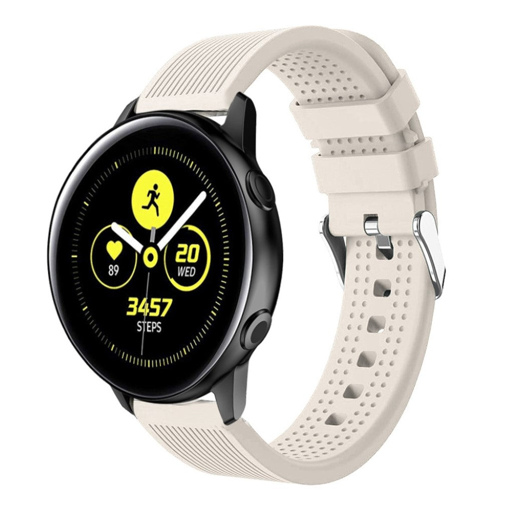Rigtigt fed Samsung Galaxy Watch Active Silikone Rem - Beige#serie_1