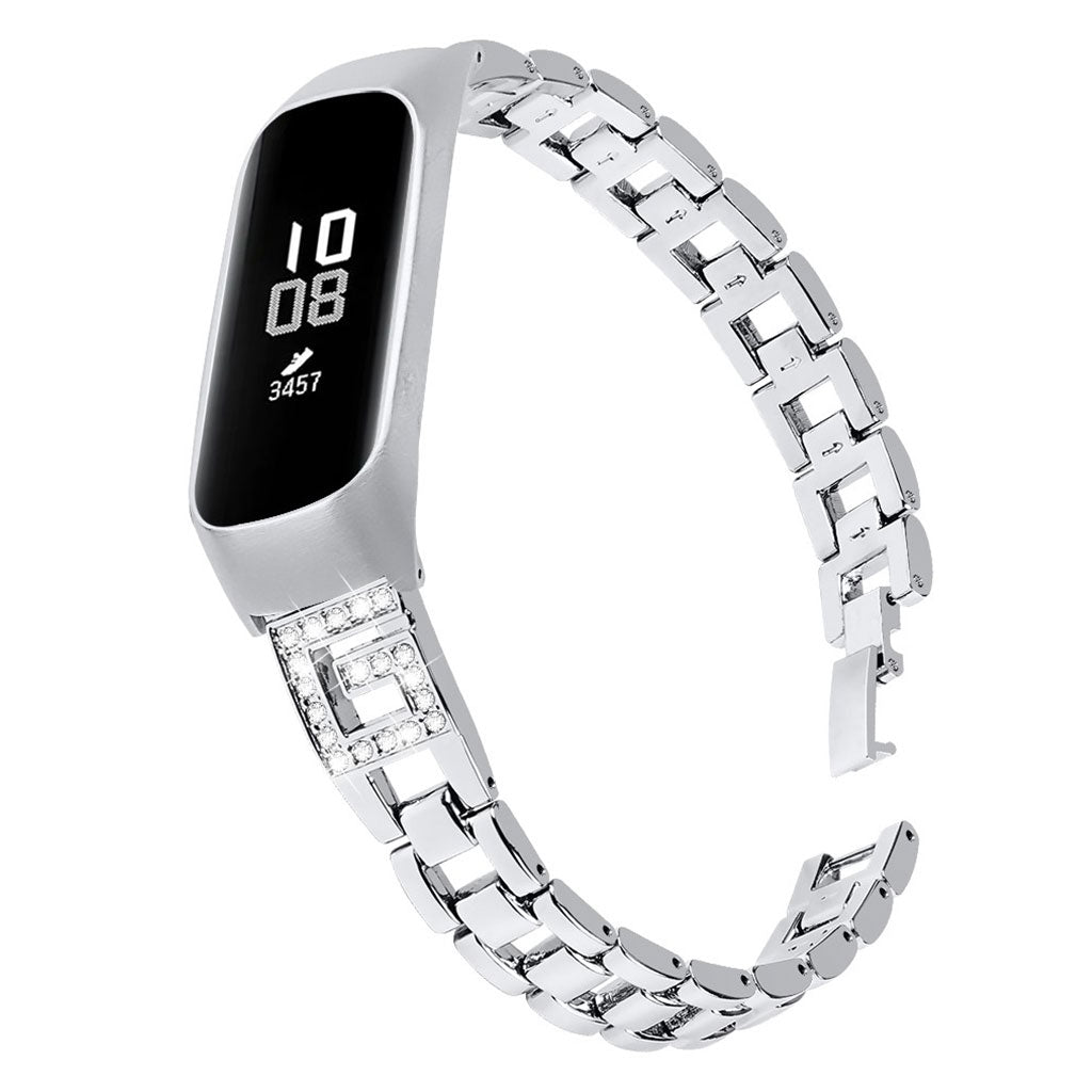 Meget sejt Samsung Galaxy Fit-e Metal og Rhinsten Rem - Sølv#serie_2