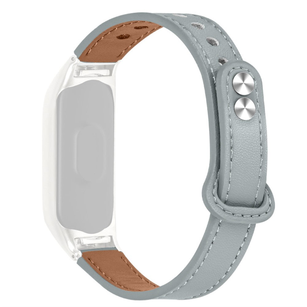 Yndigt Samsung Galaxy Fit-e Ægte læder Urrem - Sølv#serie_8