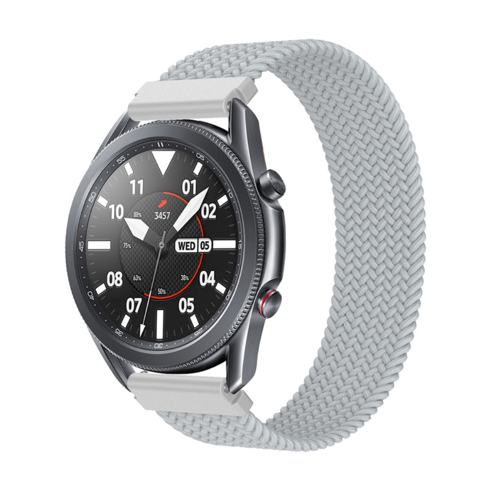 Super cool Samsung Galaxy Watch 3 (45mm) Nylon Rem - Størrelse: S - Hvid#serie_15