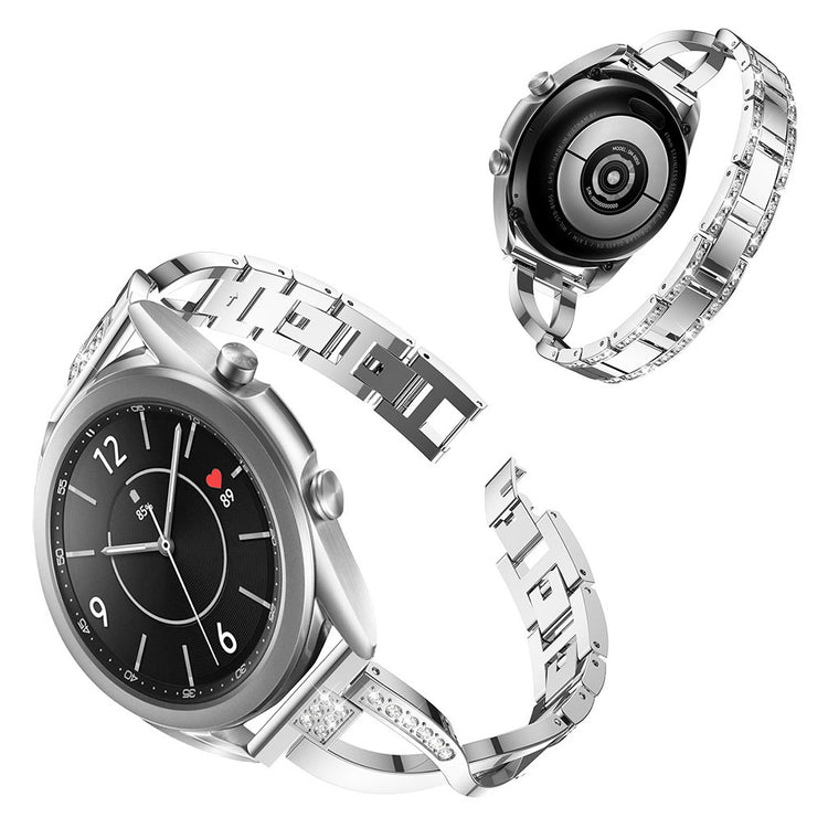 Yndigt Samsung Galaxy Watch 3 (41mm) Metal og Rhinsten Rem - Sølv#serie_5