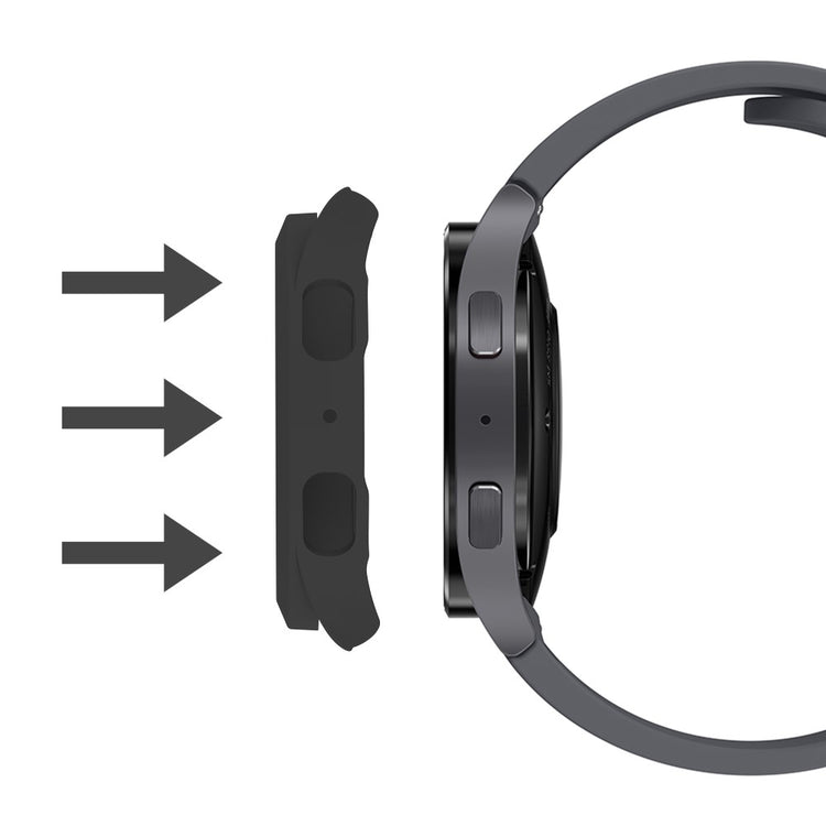 Meget Fint Samsung Galaxy Watch 5 (40mm) / Samsung Galaxy Watch 4 (40mm) Cover med Skærmbeskytter i Plastik og Hærdet Glas - Sort#serie_1