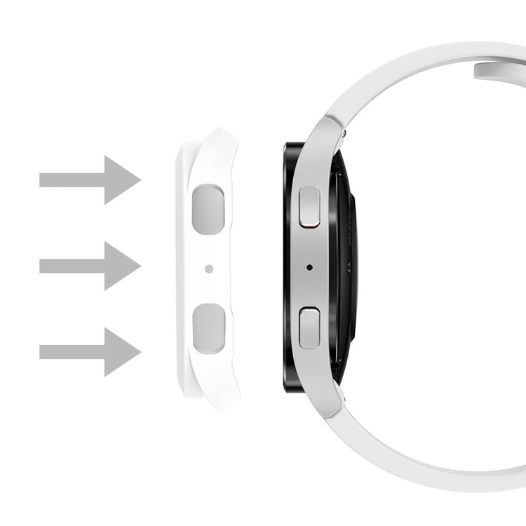 Meget Fint Samsung Galaxy Watch 5 (40mm) / Samsung Galaxy Watch 4 (40mm) Cover med Skærmbeskytter i Plastik og Hærdet Glas - Hvid#serie_4