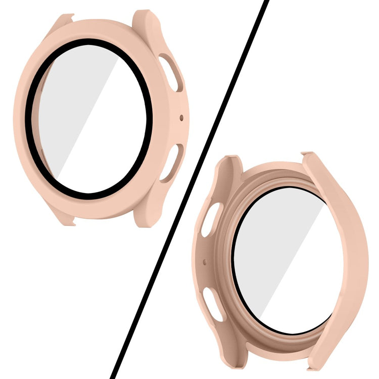 Meget Fint Samsung Galaxy Watch 5 (40mm) / Samsung Galaxy Watch 4 (40mm) Cover med Skærmbeskytter i Plastik og Hærdet Glas - Pink#serie_5