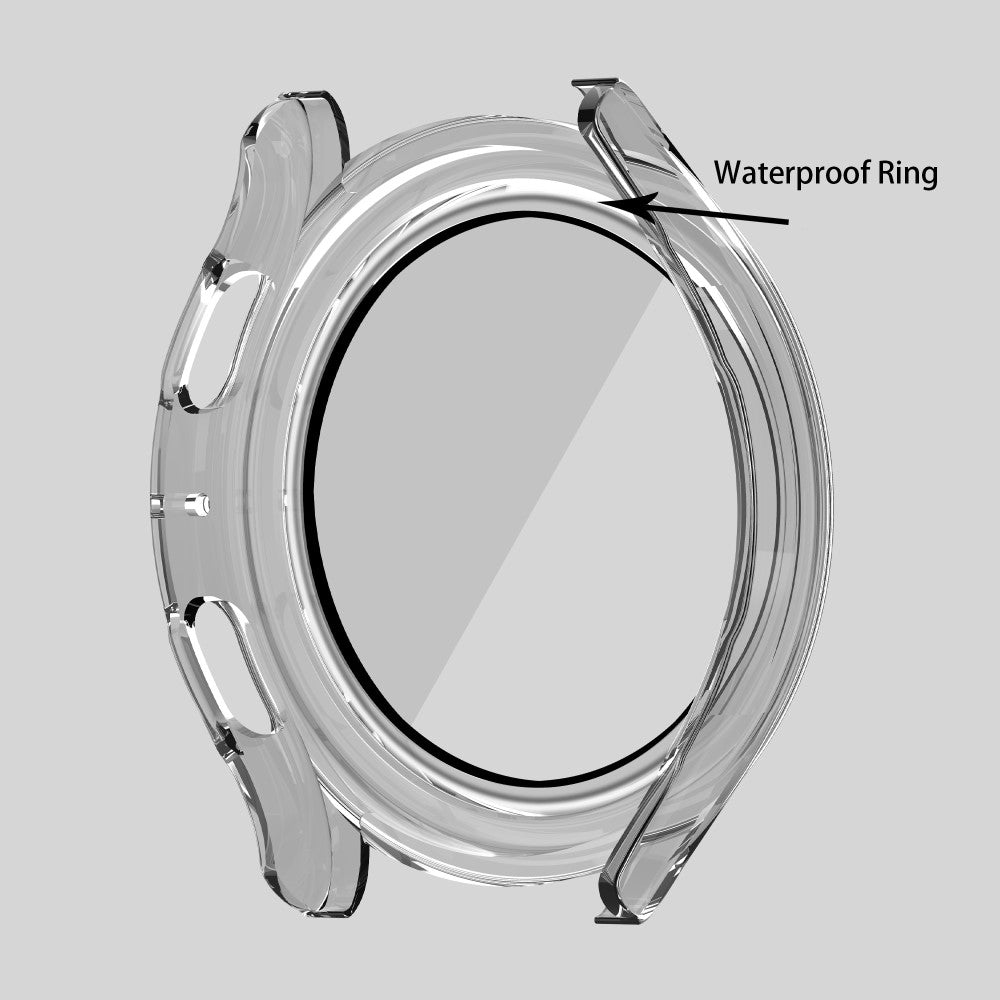 Meget Fint Samsung Galaxy Watch 5 (40mm) / Samsung Galaxy Watch 4 (40mm) Cover med Skærmbeskytter i Plastik og Hærdet Glas - Gennemsigtig#serie_8