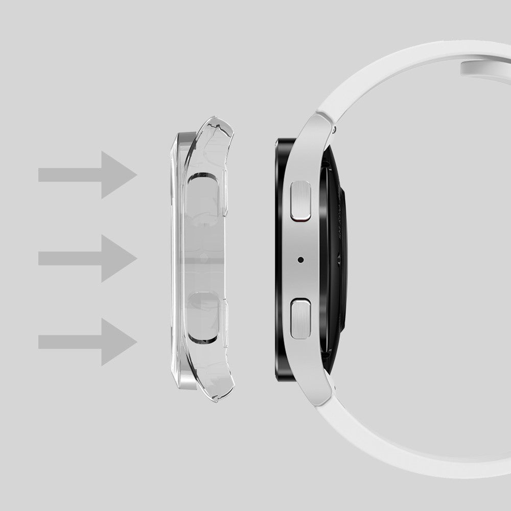 Meget Fint Samsung Galaxy Watch 5 (40mm) / Samsung Galaxy Watch 4 (40mm) Cover med Skærmbeskytter i Plastik og Hærdet Glas - Gennemsigtig#serie_8
