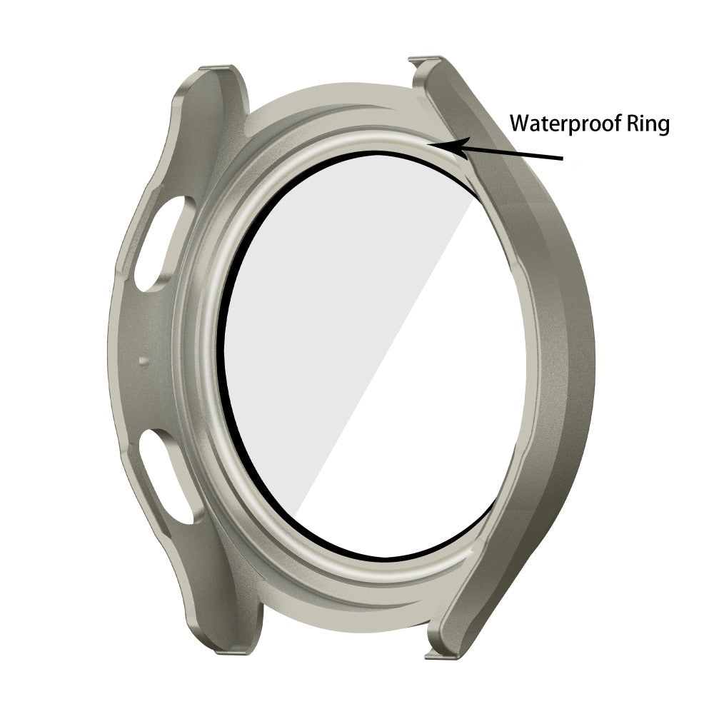 Meget Fint Samsung Galaxy Watch 5 (40mm) / Samsung Galaxy Watch 4 (40mm) Cover med Skærmbeskytter i Plastik og Hærdet Glas - Sølv#serie_9