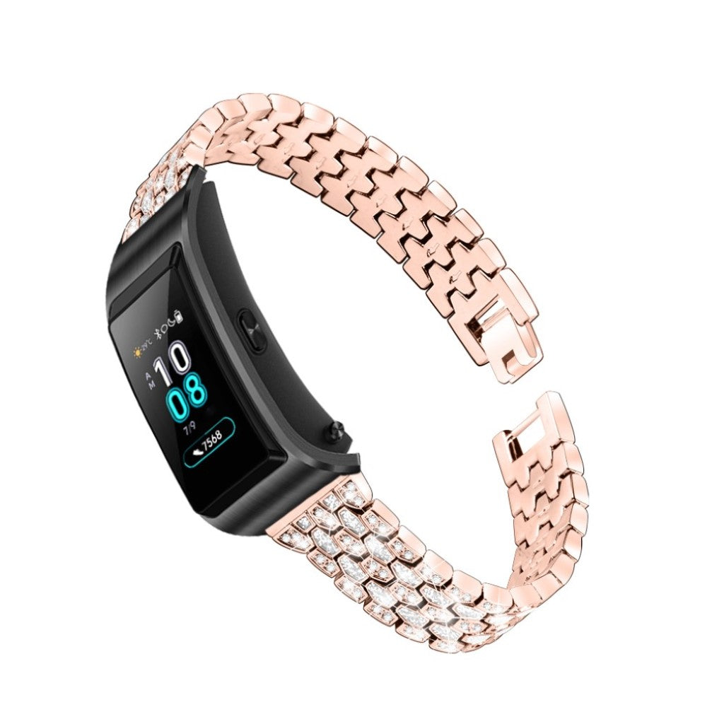 Rigtigt hårdfør Huawei TalkBand B5 Metal og Rhinsten Rem - Pink#serie_2