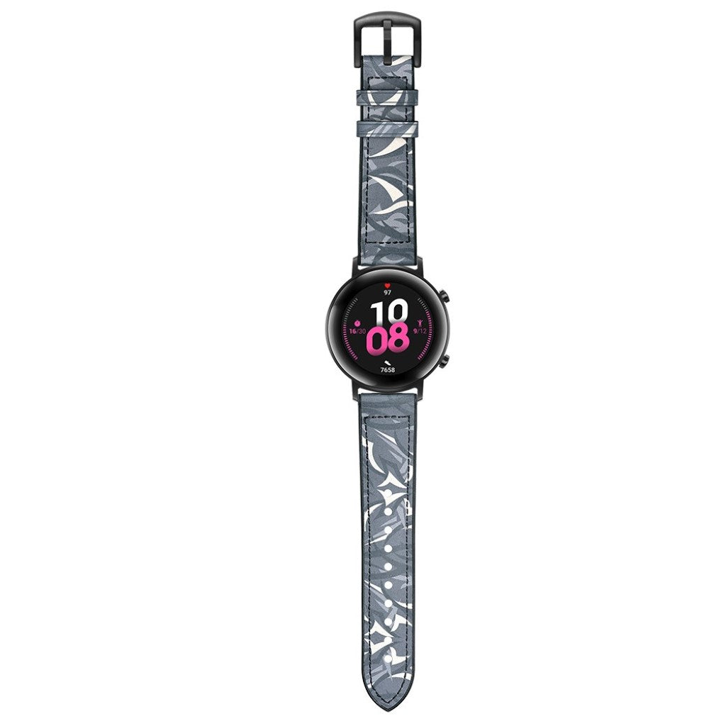 Glimrende Huawei Watch GT 2 42mm Ægte læder Rem - Blå#serie_6