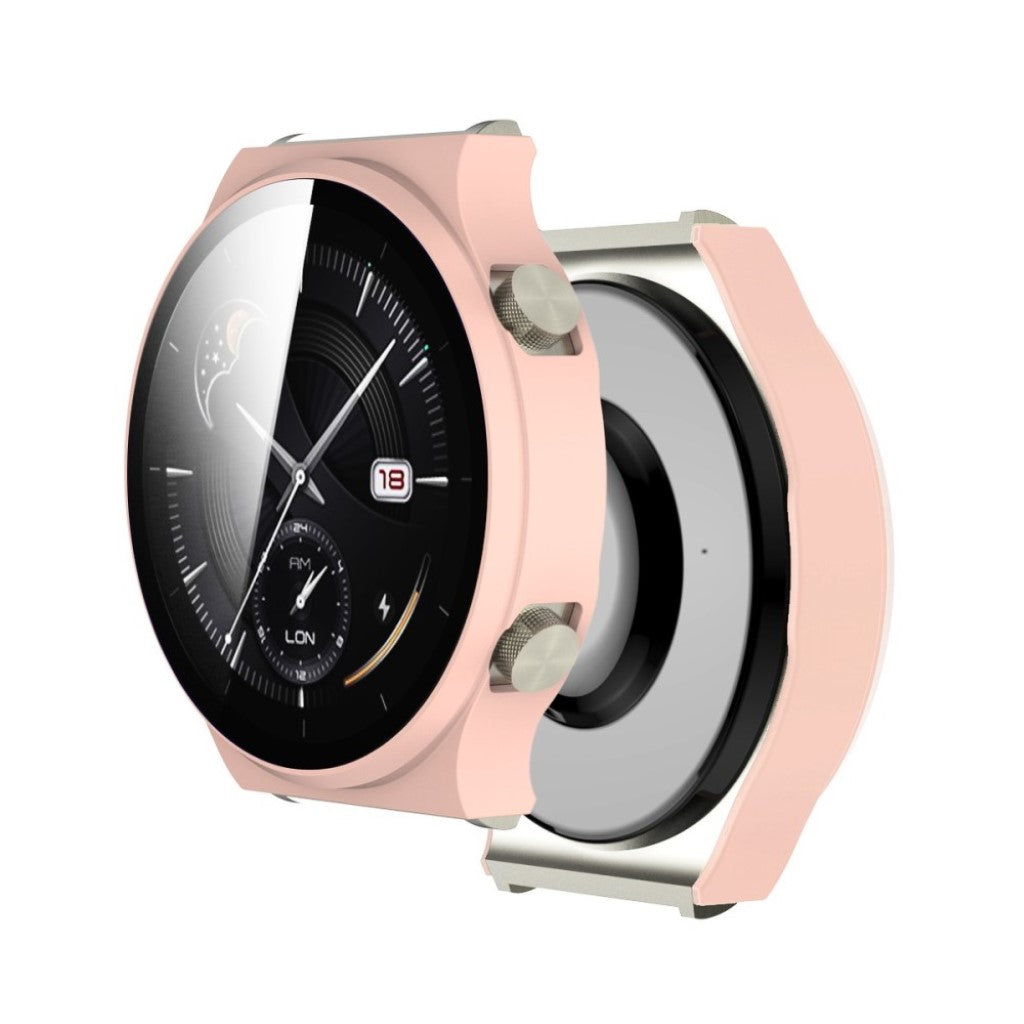 Meget Flot Huawei Watch GT 2 Pro Cover med Skærmbeskytter i Plastik og Hærdet Glas - Pink#serie_2