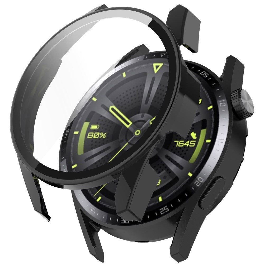 Super Fint Huawei Watch GT 3 (42mm) Cover med Skærmbeskytter i Silikone og Hærdet Glas - Gennemsigtig#serie_2