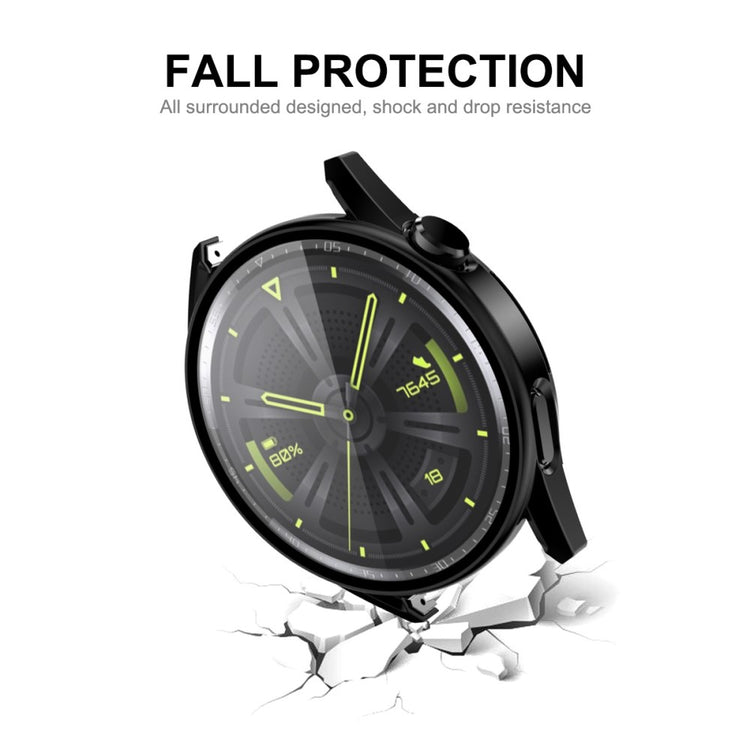 Meget Fed Huawei Watch GT 3 (42mm) Cover med Skærmbeskytter i Plastik og Hærdet Glas - Sort#serie_1