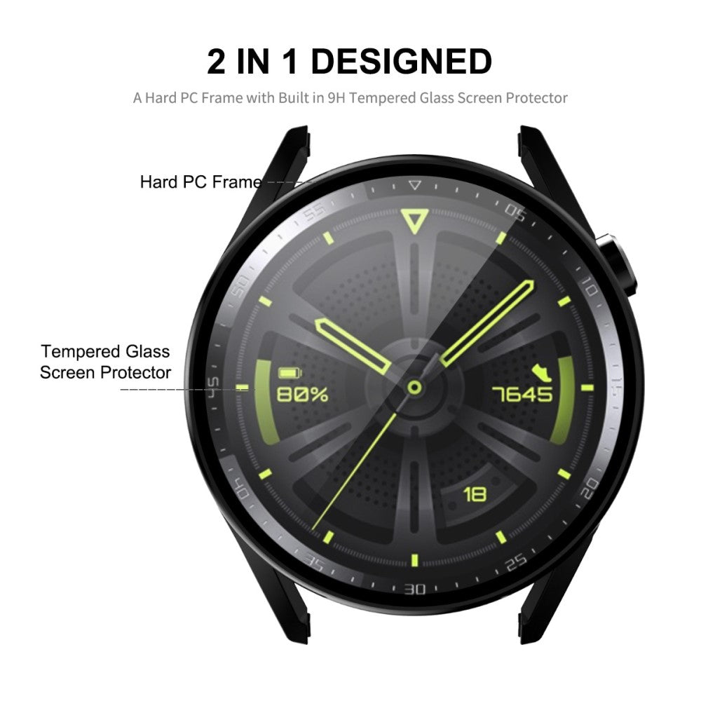 Meget Fed Huawei Watch GT 3 (42mm) Cover med Skærmbeskytter i Plastik og Hærdet Glas - Blå#serie_3