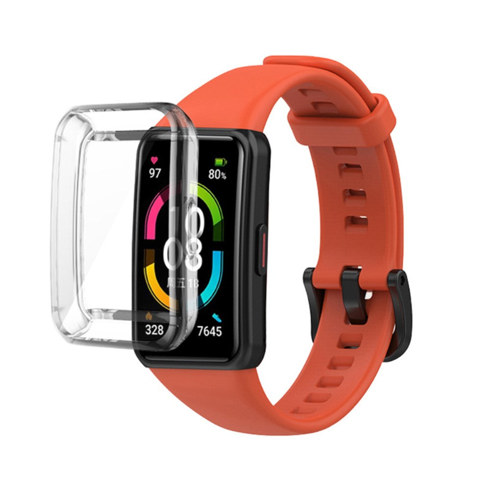 Super nydelig Huawei Band 6 Silikone Rem - Orange#serie_14