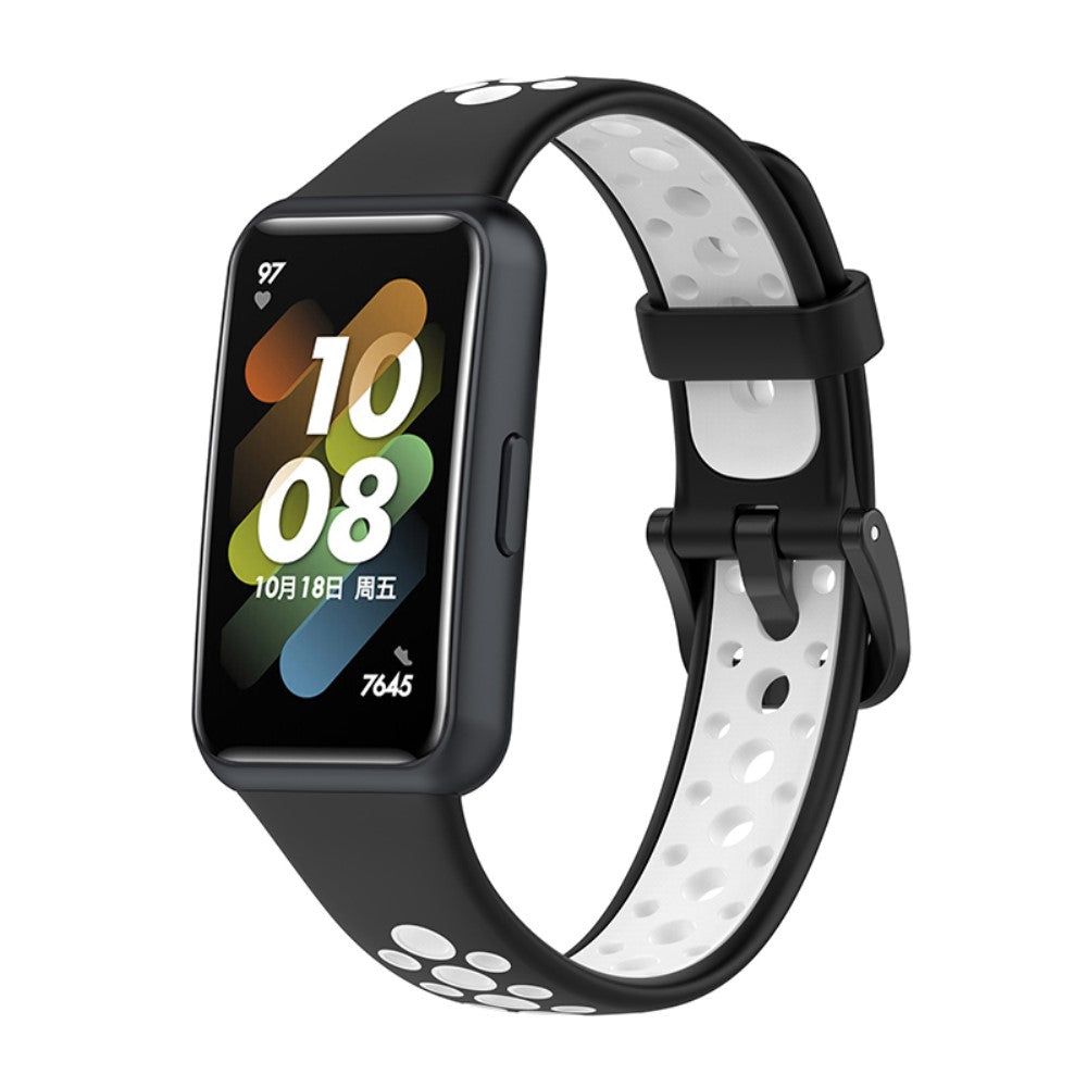 Vildt godt Huawei Band 7 Silikone Rem - Sort#serie_7