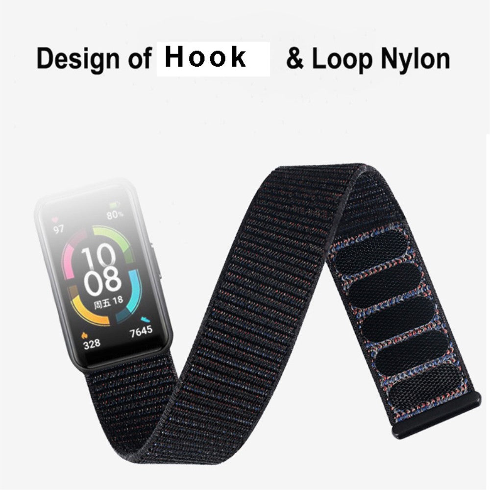 Vildt fint Huawei Band 7 Nylon Rem - Sort#serie_1