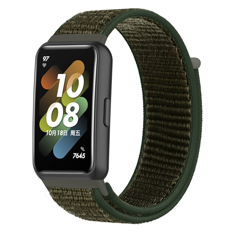 Vildt fint Huawei Band 7 Nylon Rem - Grøn#serie_17