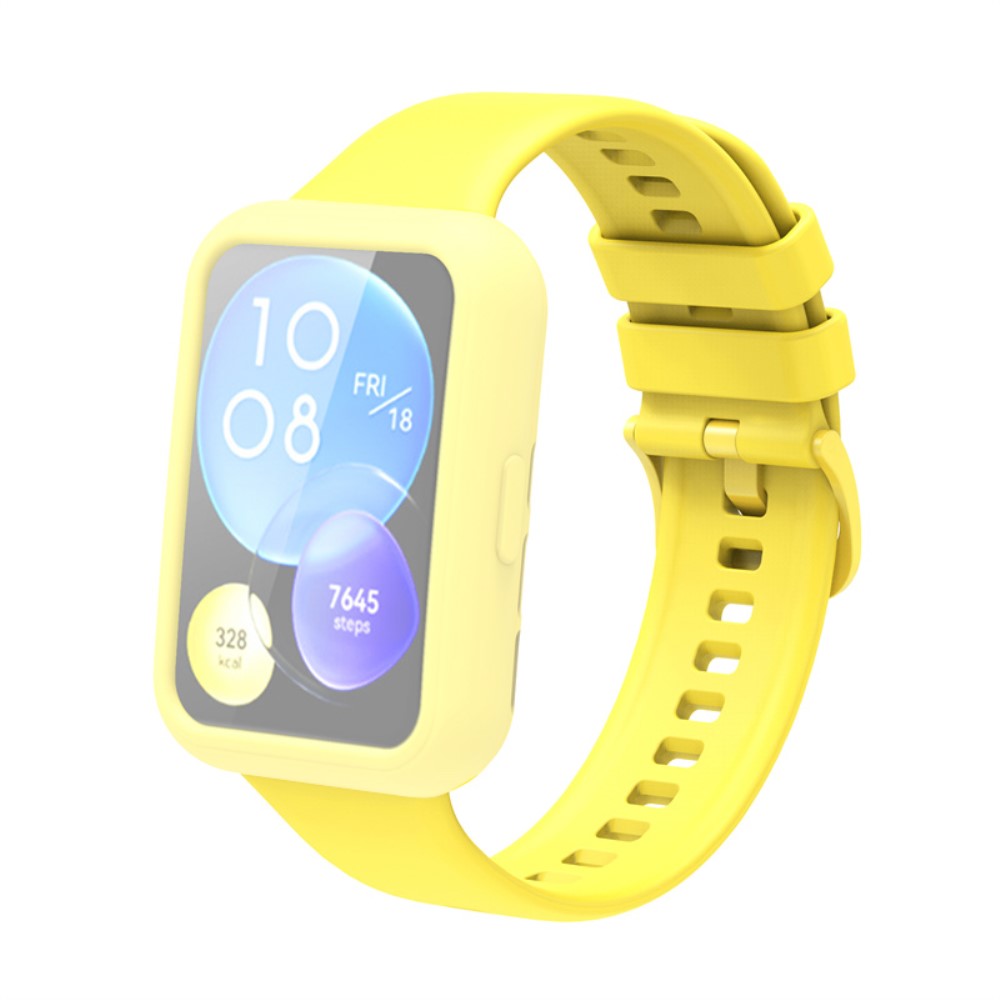 Huawei Watch Fit 2  Silikone Bumper  - Gul#serie_6