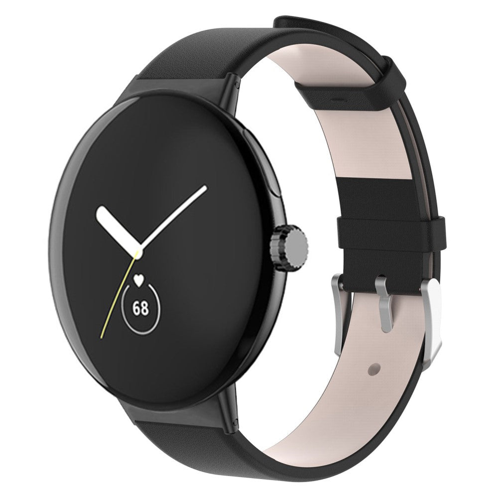 Mega fint Google Pixel Watch Kunstlæder Rem - Sort#serie_2