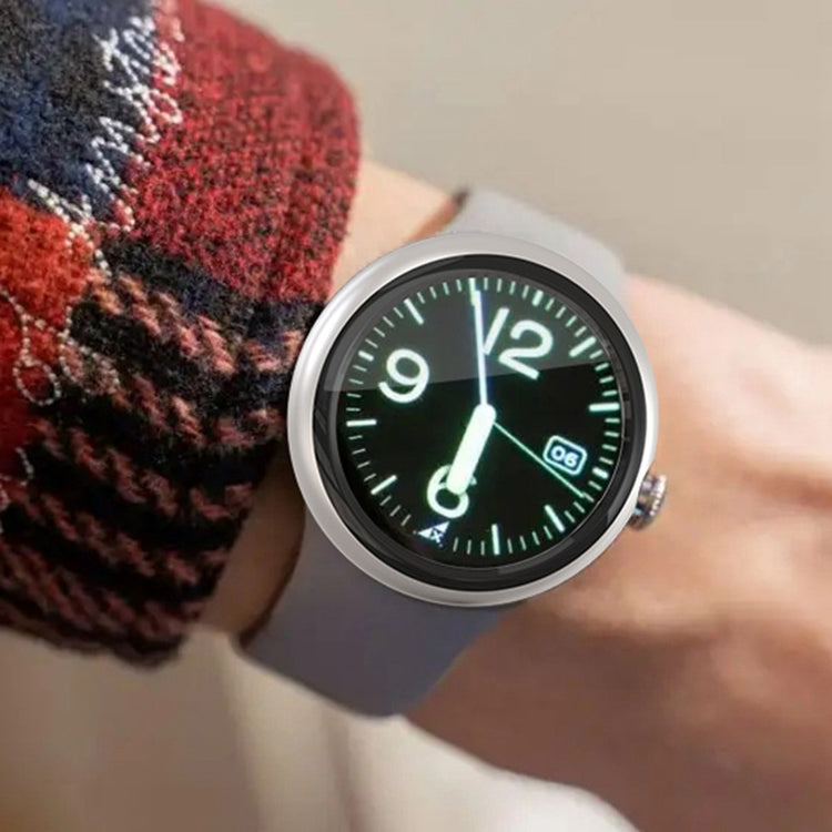 Super Fed Google Pixel Watch Cover med Skærmbeskytter i Plastik og Hærdet Glas - Sølv#serie_1