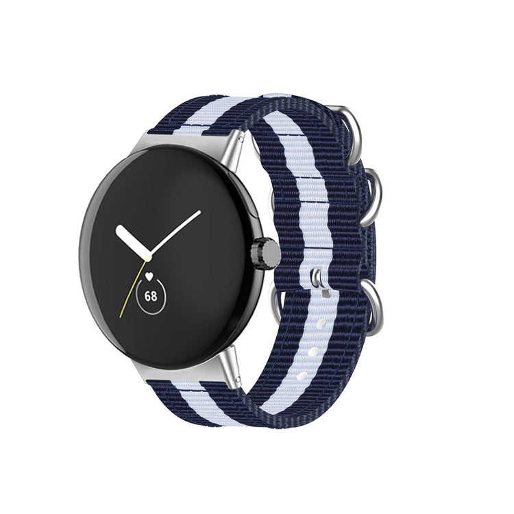 Vildt slidstærk Google Pixel Watch Nylon Rem - Blå#serie_8