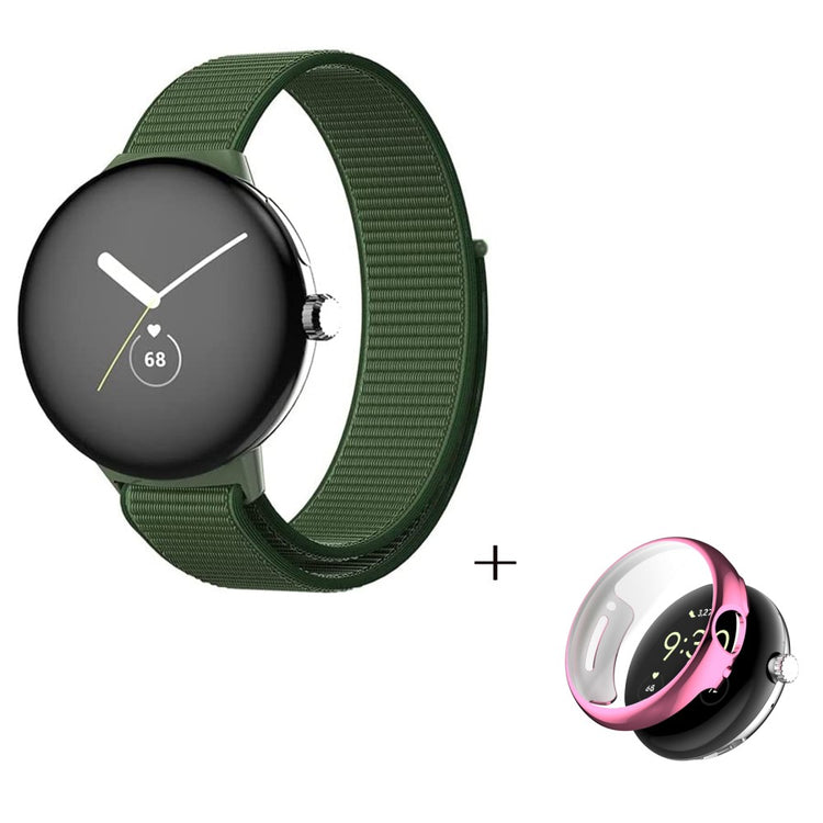 Helt vildt sejt Google Pixel Watch Plastik og Nylon Rem - Grøn#serie_6