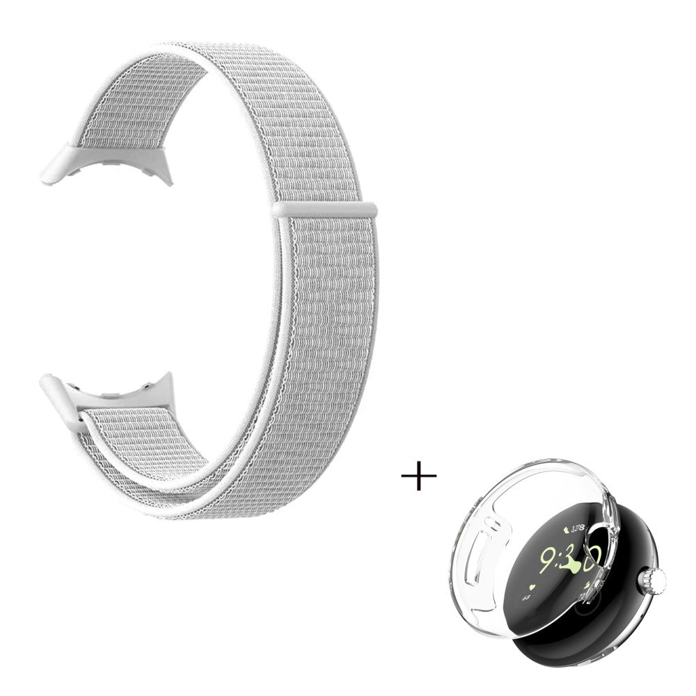 Super elegant Google Pixel Watch Plastik og Nylon Rem - Hvid#serie_1