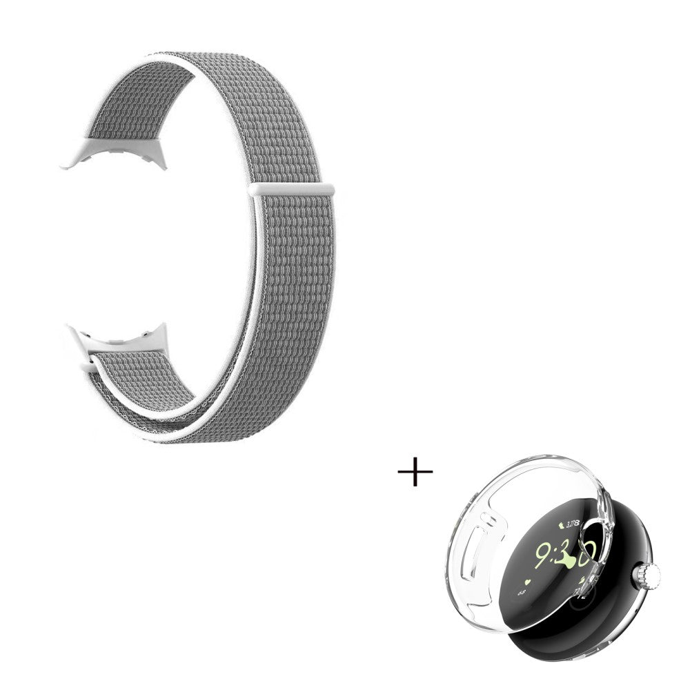 Super elegant Google Pixel Watch Plastik og Nylon Rem - Sølv#serie_5