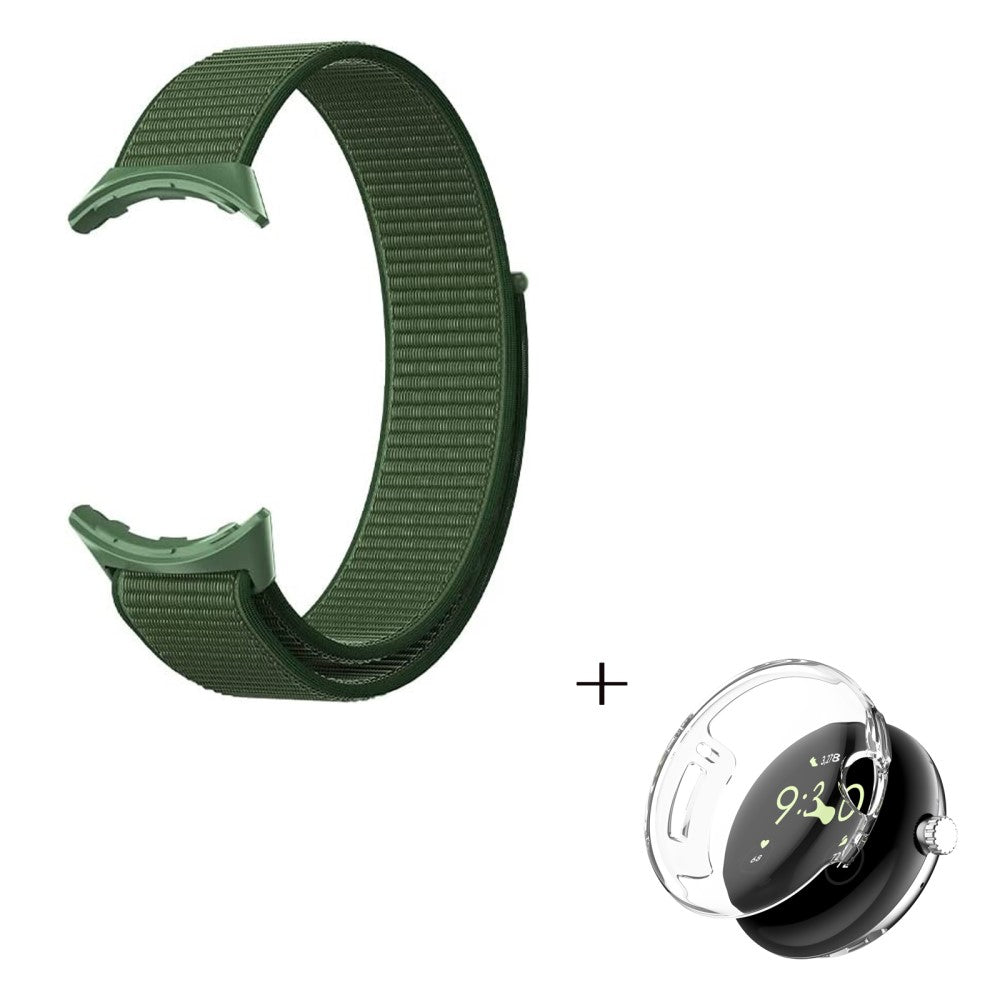 Super elegant Google Pixel Watch Plastik og Nylon Rem - Grøn#serie_6
