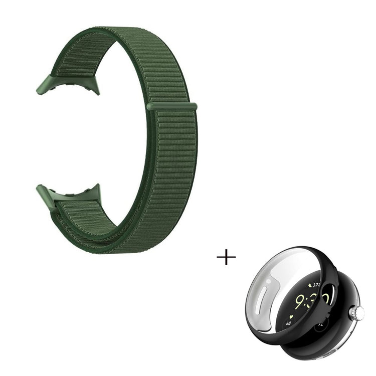 Rigtigt rart Google Pixel Watch Plastik og Nylon Rem - Grøn#serie_6