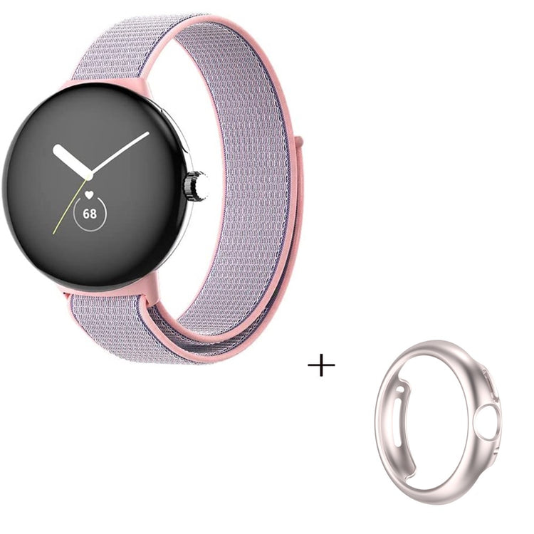 Mega holdbart Google Pixel Watch Plastik og Nylon Rem - Pink#serie_3