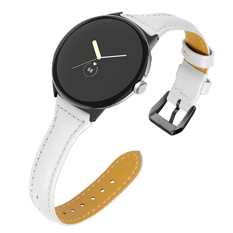 Meget fantastisk Google Pixel Watch Ægte læder Rem - Hvid#serie_1