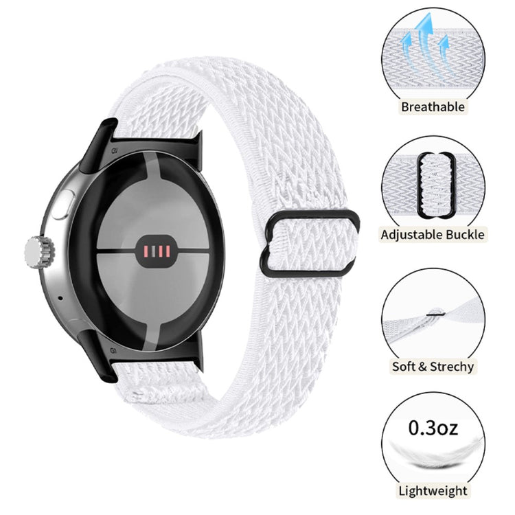 Rigtigt sejt Google Pixel Watch Nylon Rem - Hvid#serie_1