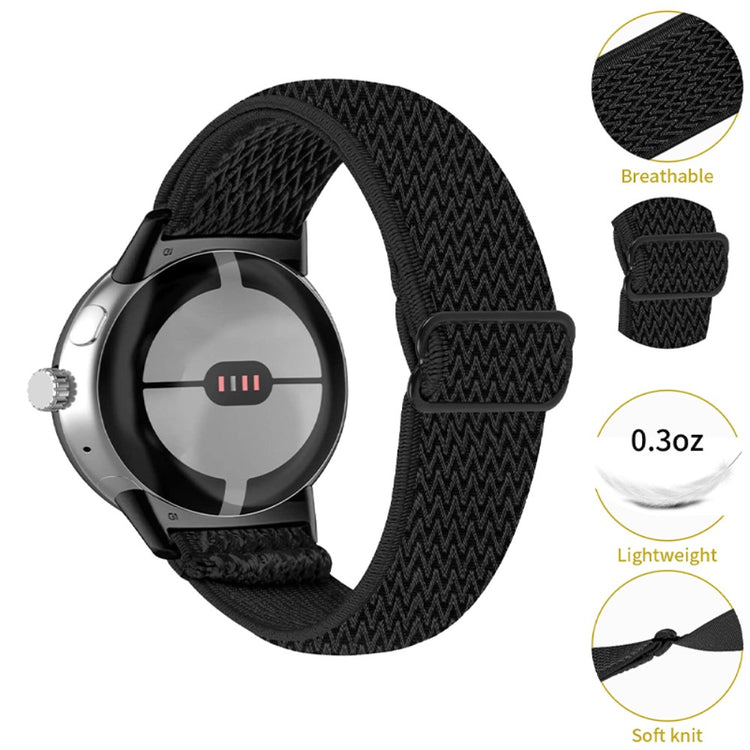 Rigtigt sejt Google Pixel Watch Nylon Rem - Sort#serie_5