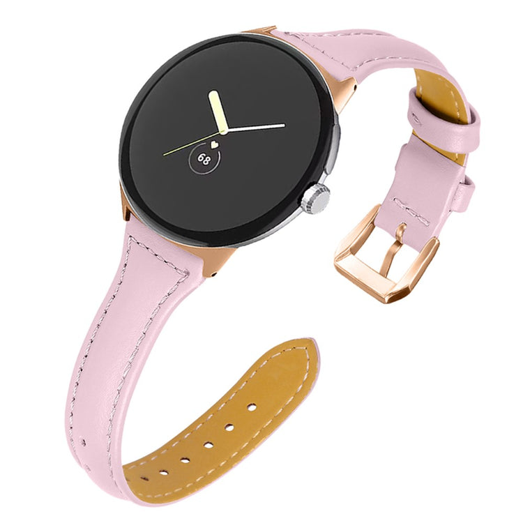 Meget godt Google Pixel Watch Ægte læder Rem - Pink#serie_8