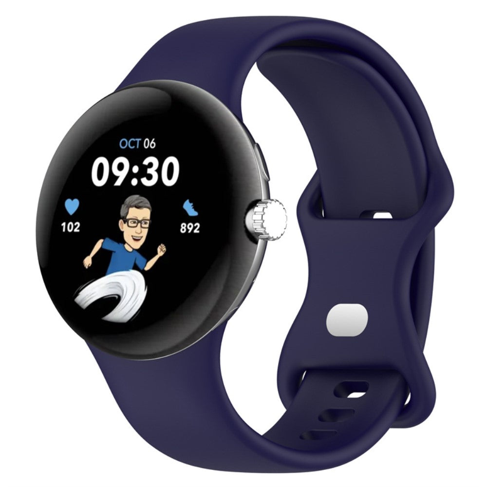Vildt slidstærk Google Pixel Watch Silikone Rem - Blå#serie_10