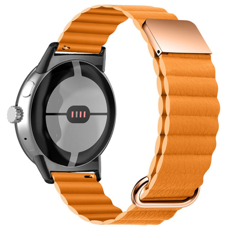 Rigtigt smuk Google Pixel Watch Ægte læder Rem - Orange#serie_2
