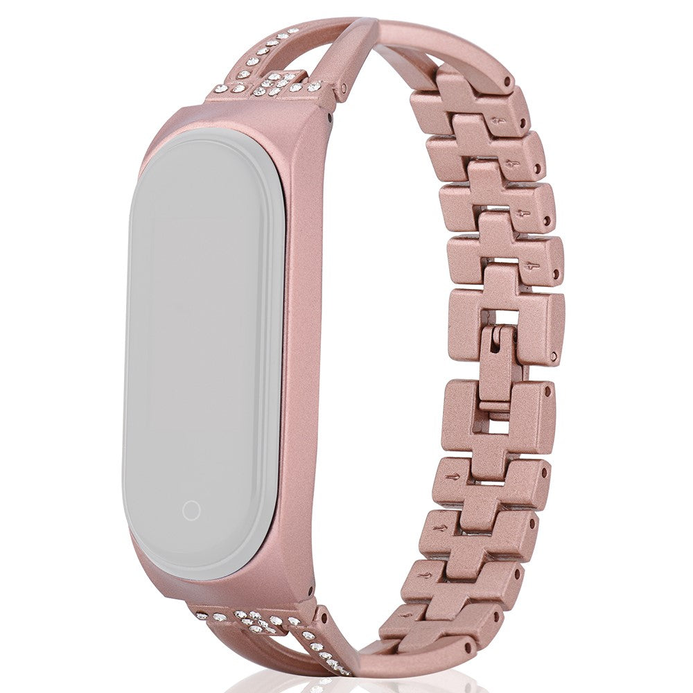 Smuk Xiaomi Mi Smart Band 6 / Xiaomi Mi Band 5 Metal Rem - Pink#serie_1