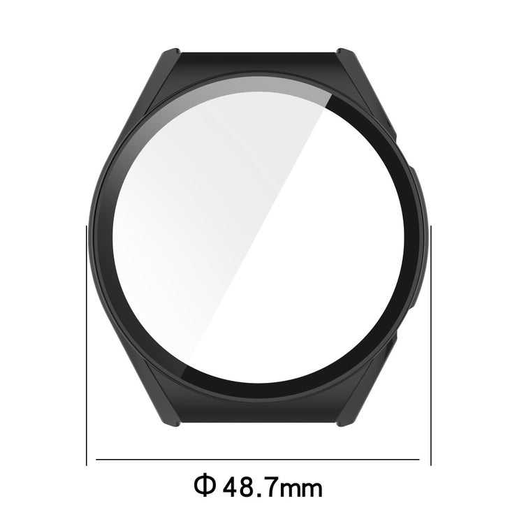 Godt Xiaomi Watch S1 Cover med Skærmbeskytter i Plastik og Hærdet Glas - Sort#serie_1