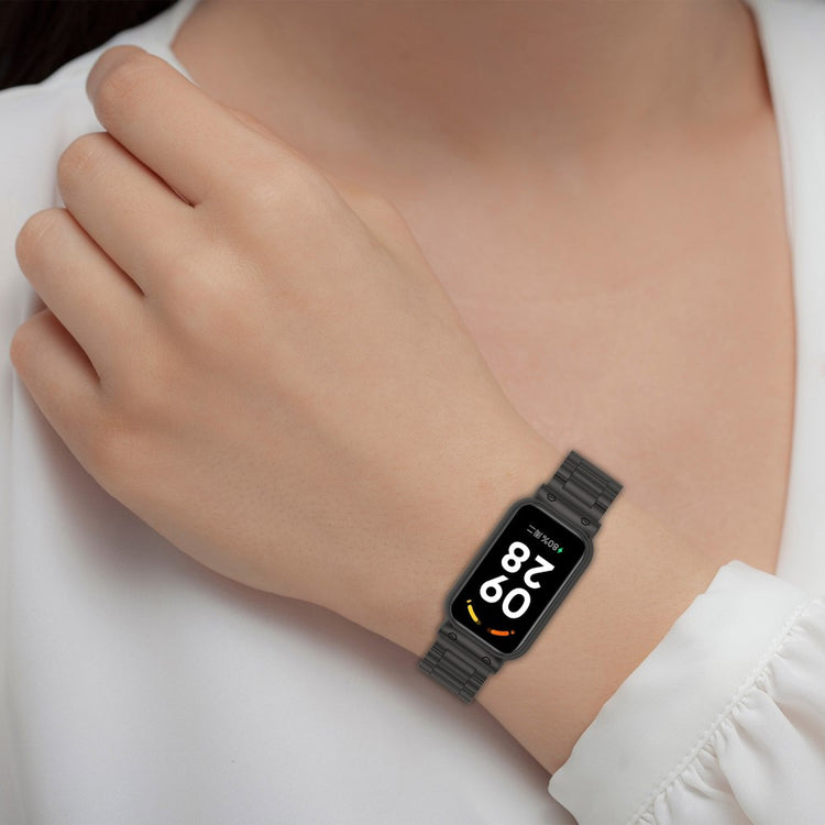 Meget Hårdfør Metal Rem passer til Xiaomi Redmi Band 2 - Sort#serie_8