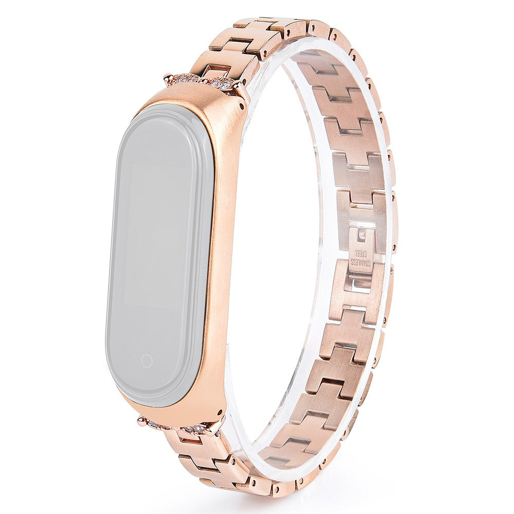 Yndigt Xiaomi Mi Smart Band 4 / Xiaomi Mi Band 3 Metal Rem - Guld#serie_2