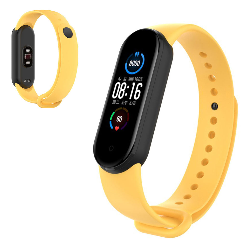 Vildt hårdfør Xiaomi Mi Band 5 Silikone Rem - Gul#serie_8