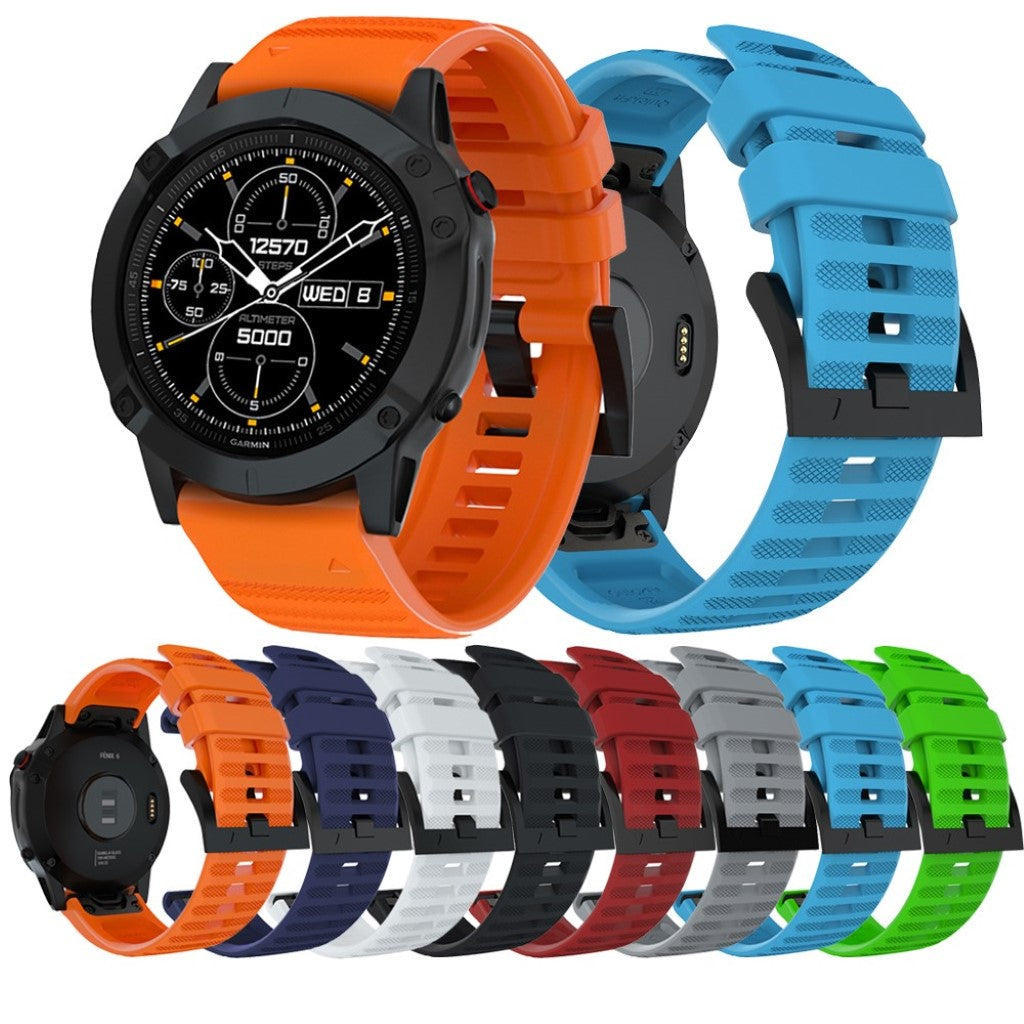 Stilren Universal Garmin Silikone Rem - Sort#serie_1