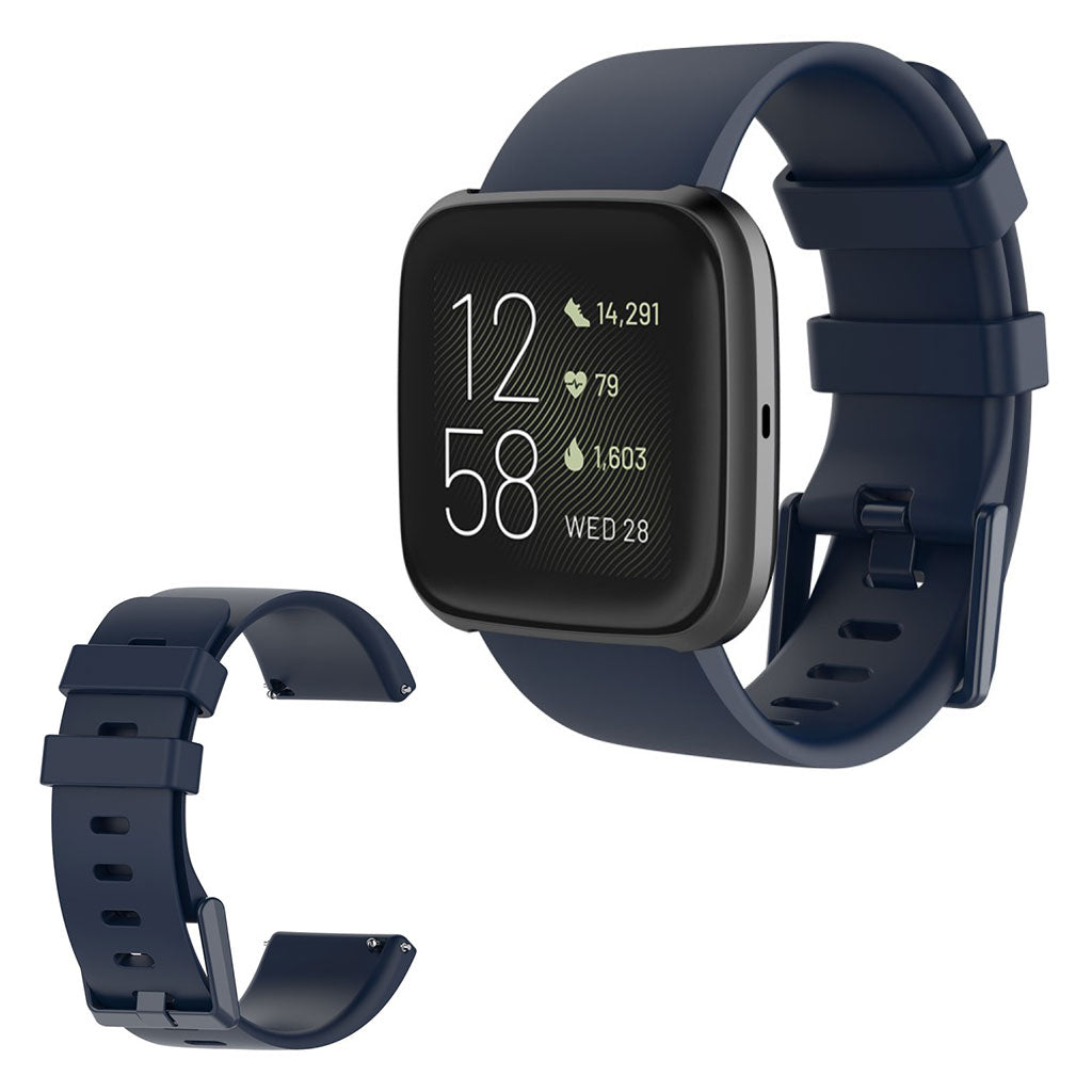 Vildt sejt Fitbit Versa 2 / Fitbit Versa Lite Silikone Rem - Størrelse: S - Blå#serie_11