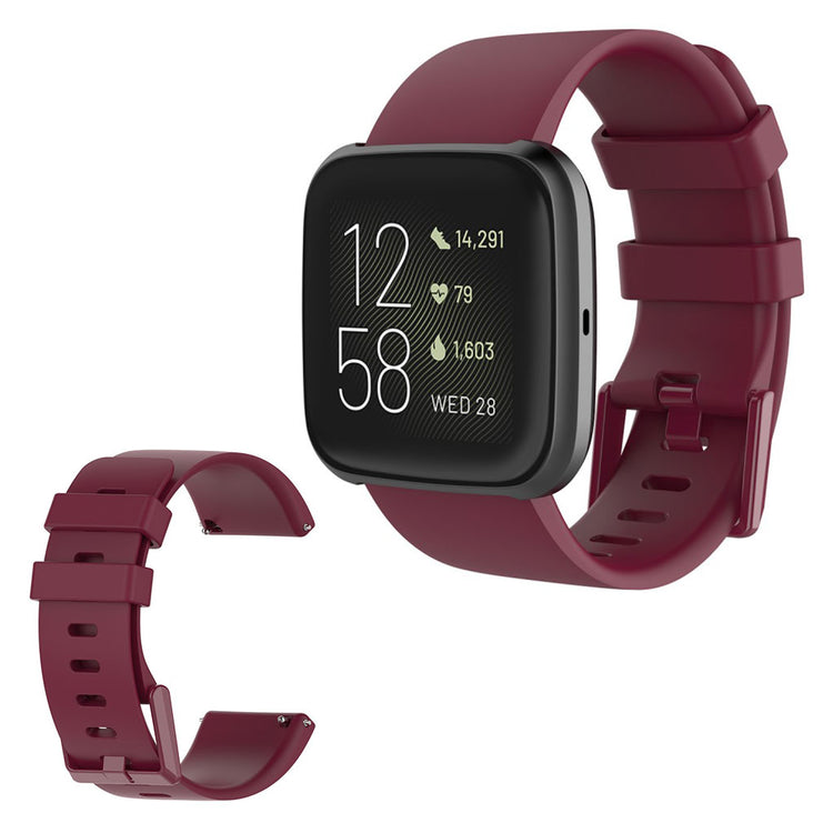 Vildt sejt Fitbit Versa 2 / Fitbit Versa Lite Silikone Rem - Størrelse: S - Rød#serie_4