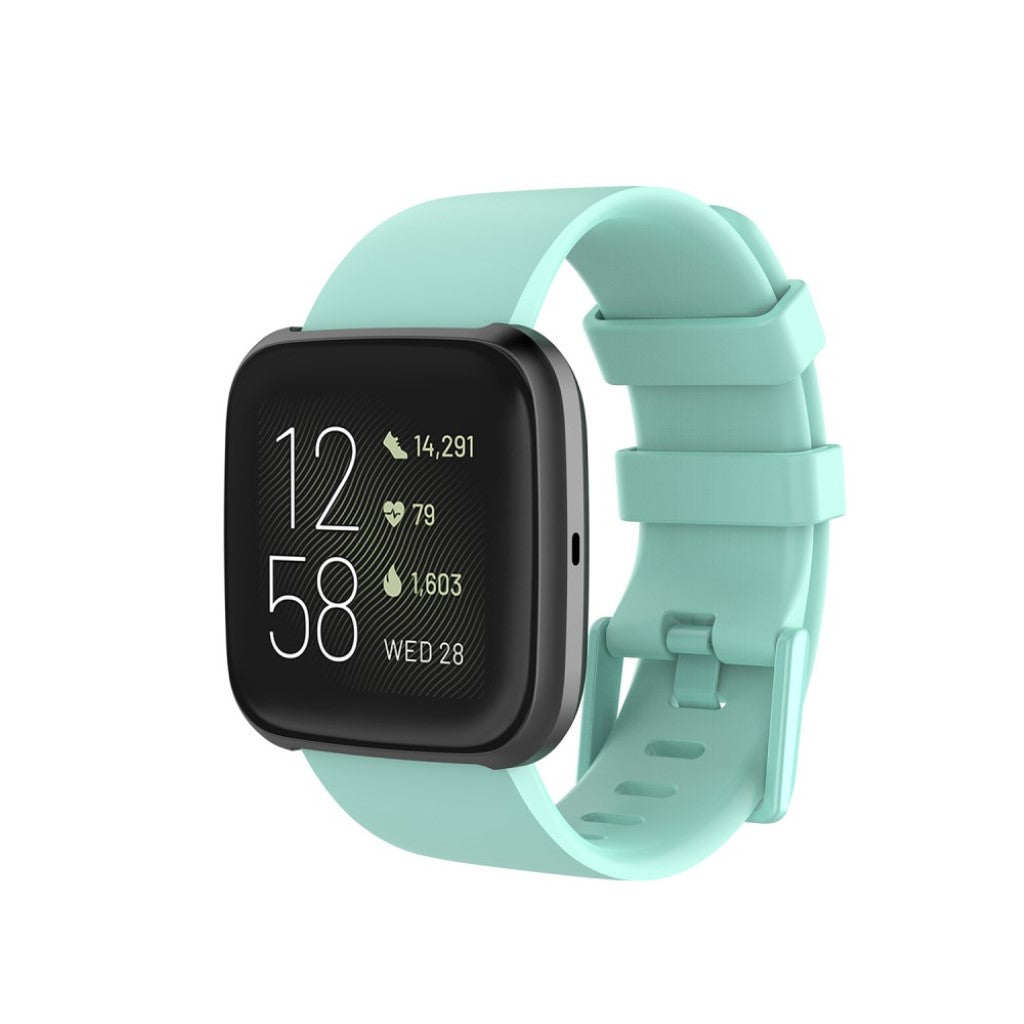 Vildt sejt Fitbit Versa 2 / Fitbit Versa Lite Silikone Rem - Størrelse: S - Grøn#serie_9